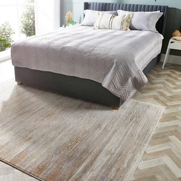 Bevel Modern Distressed Plain Linear Cream/Brown/Grey/Beige/Multicolour Rug-Origins-Rug Love - The Most Loved Rug Store